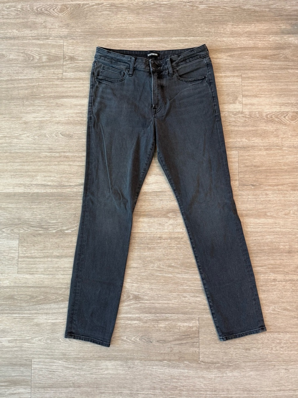 Express Men's Faded Black/Dark Gray Slim Jeans, Size 32 x 32